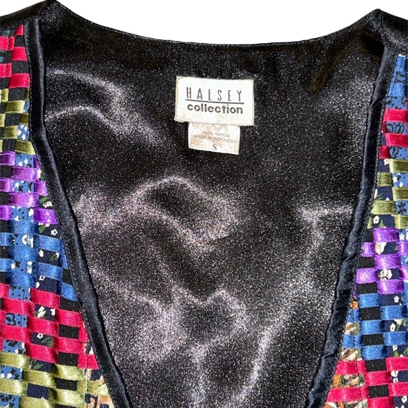 Halsey Lined Mixed Textiles Vintage 90’s Vest Size Small Generously Sized! - Picture 4 of 5